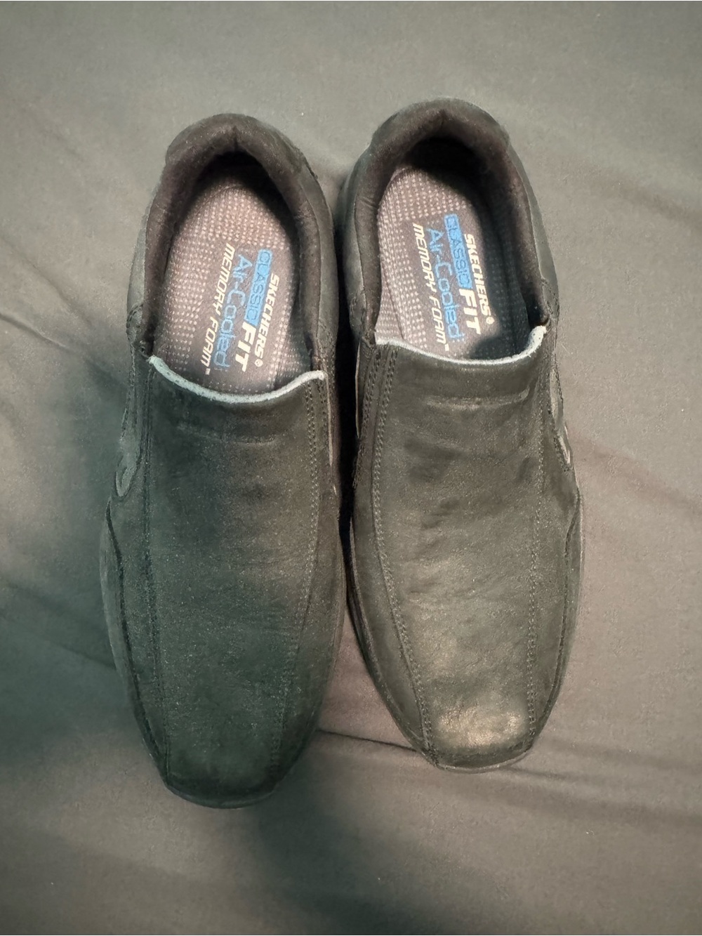 Skechers Men's Black Slip-On Suede Loafers